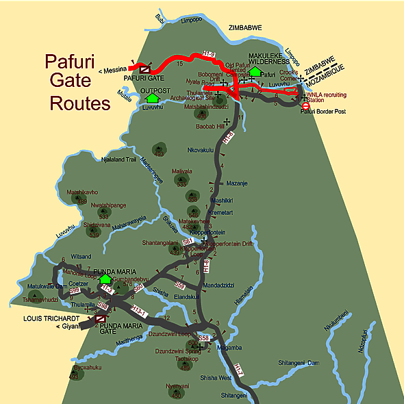 Pafuri Gate Route Map