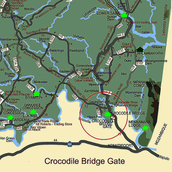 Crocodile Bridge Route Map