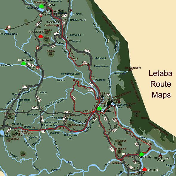 Letaba Route Map