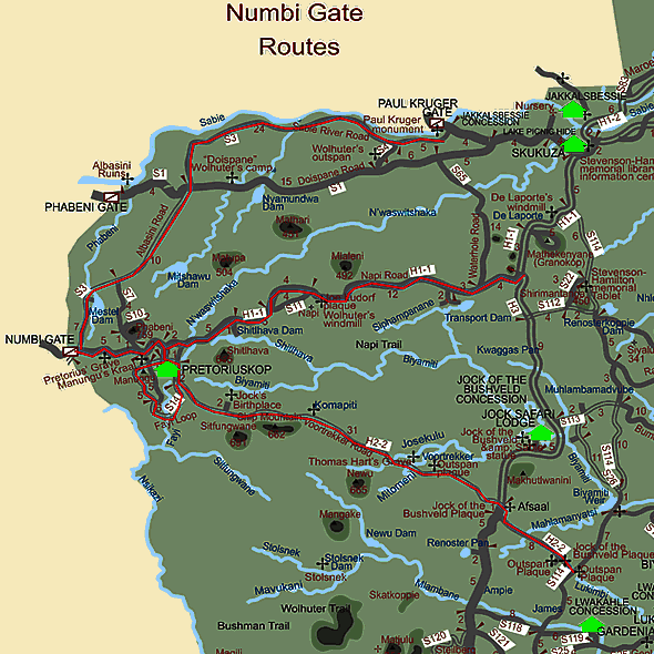 Numbi Gate Route Map